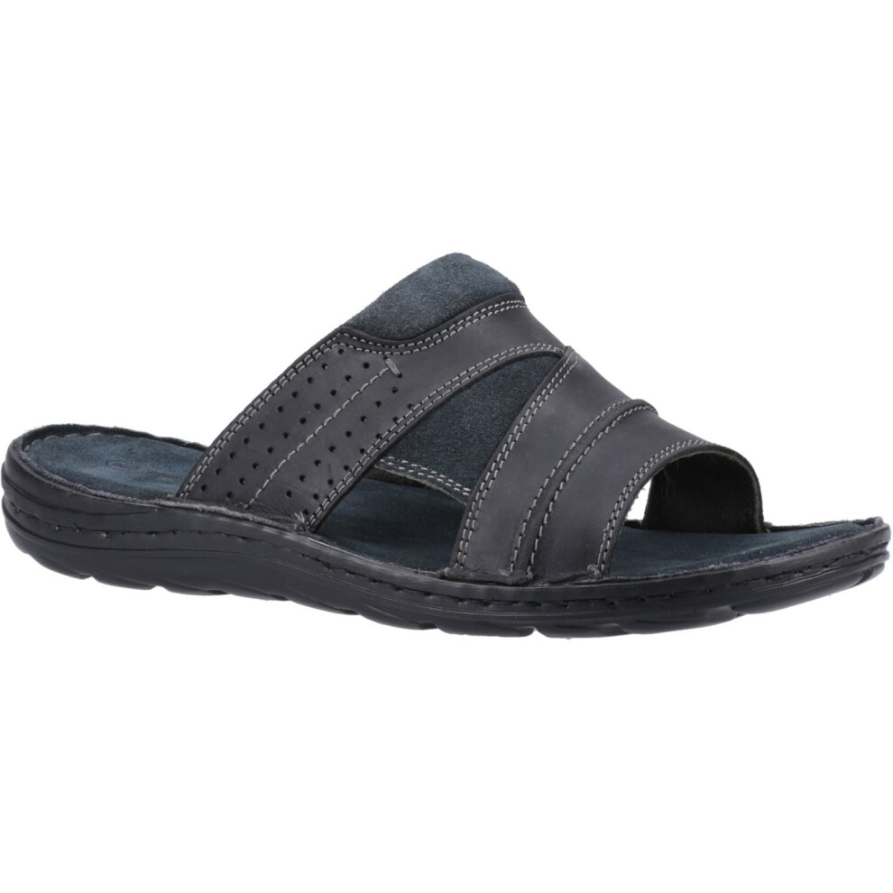 Hush Puppies (Black, 9 (Adults')) Archer Leather Men's Black Sandals