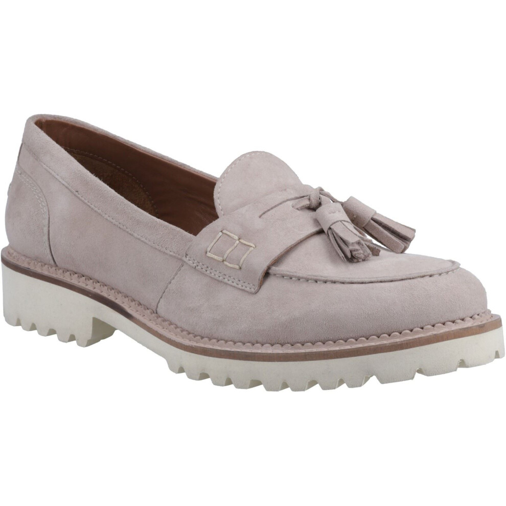 (Brown, 4 (Adults')) Hush Puppies Ginny Suede Women's Taupe Loafers