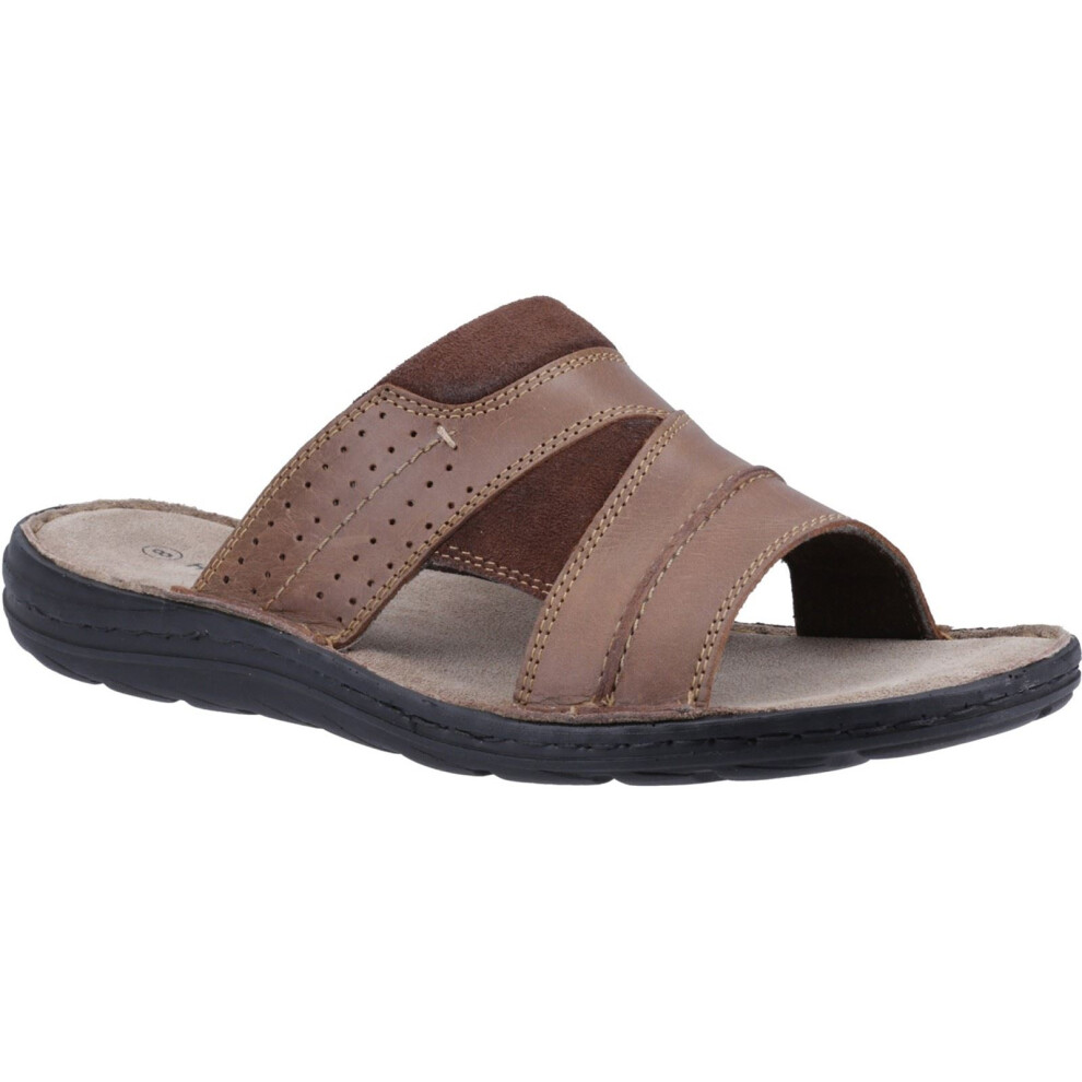 Hush Puppies (Brown, 12 (Adults')) Archer Leather Men's Tan Sandals