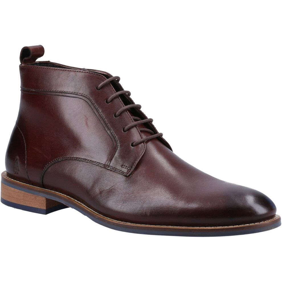 (Brown, 10 (Adults')) Hush Puppies Declan Lace Leather Men's Brown Boots