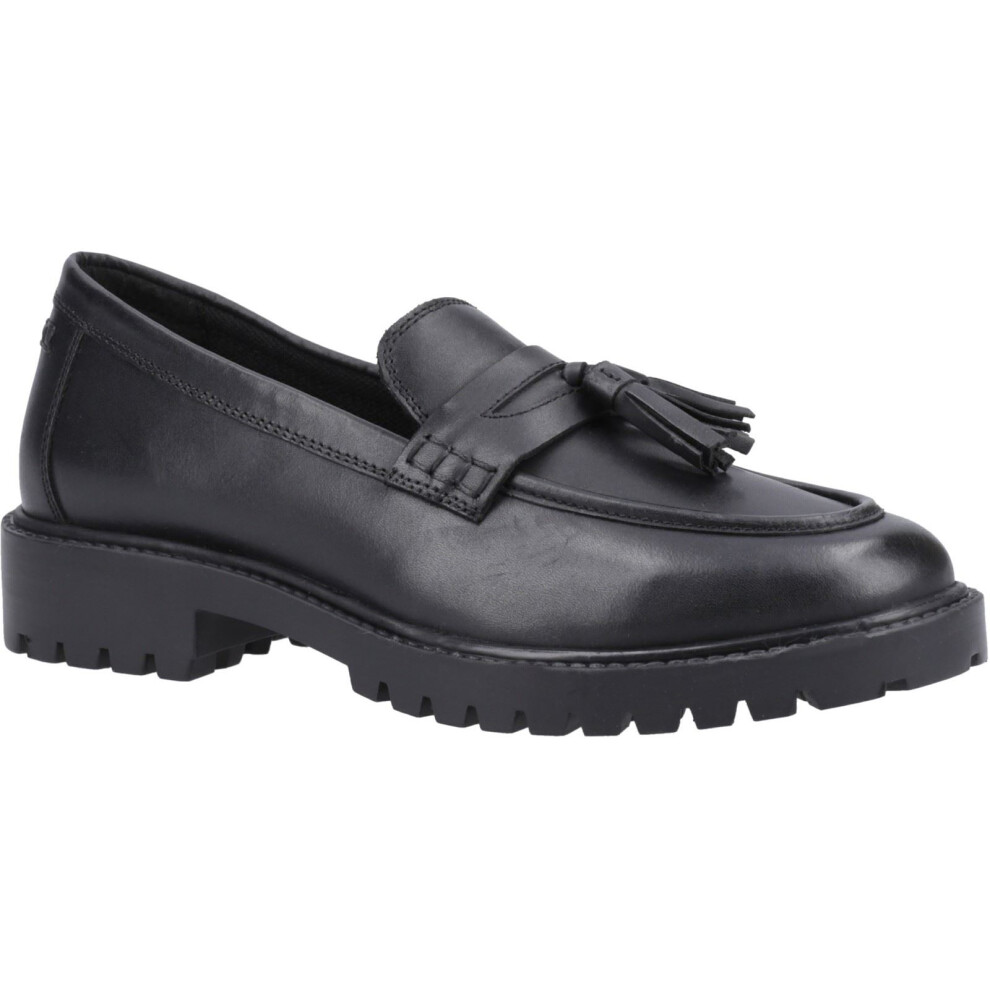 Hush Puppies (Black, 3 (Adults')) Abigail Senior Leather Girls's Black Loafers