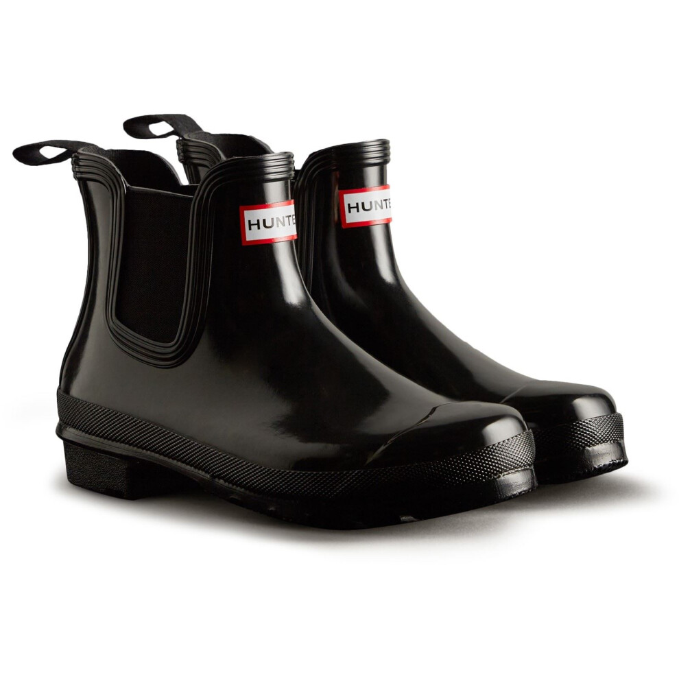 (Black, 6 (Adults')) Hunter Original Chelsea Gloss Rubber Women's Black Wellington Boots