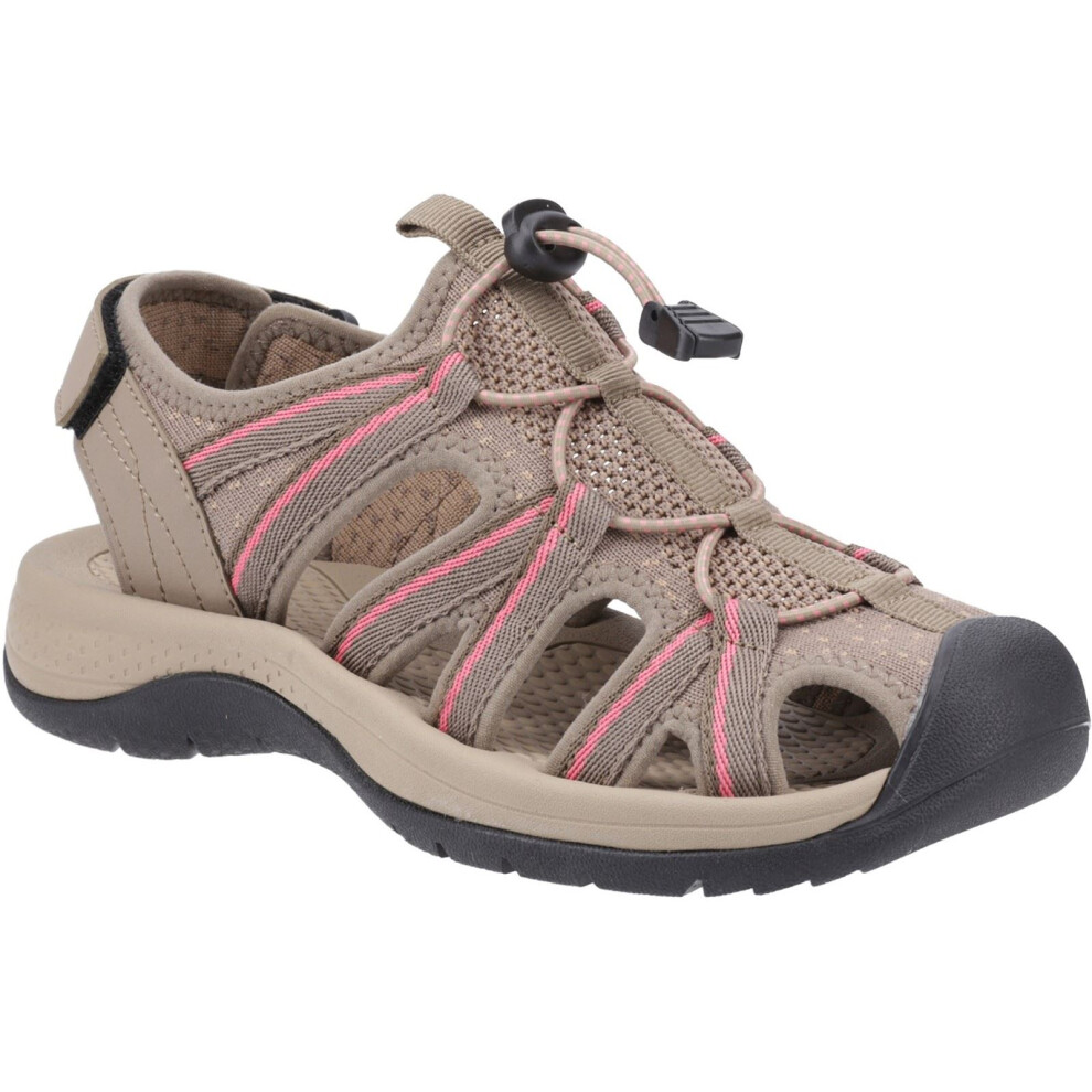 (Brown, 4 (Adults')) Cotswold Upton Women's Taupe/Pink Sandals