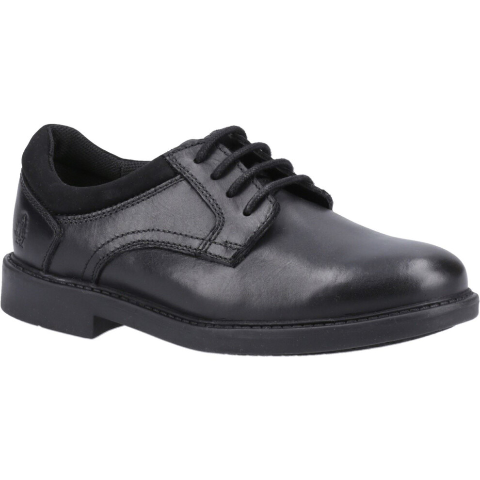 Hush Puppies (Black, 7 (Adults')) Tommy Senior Leather Boys's Black Shoes
