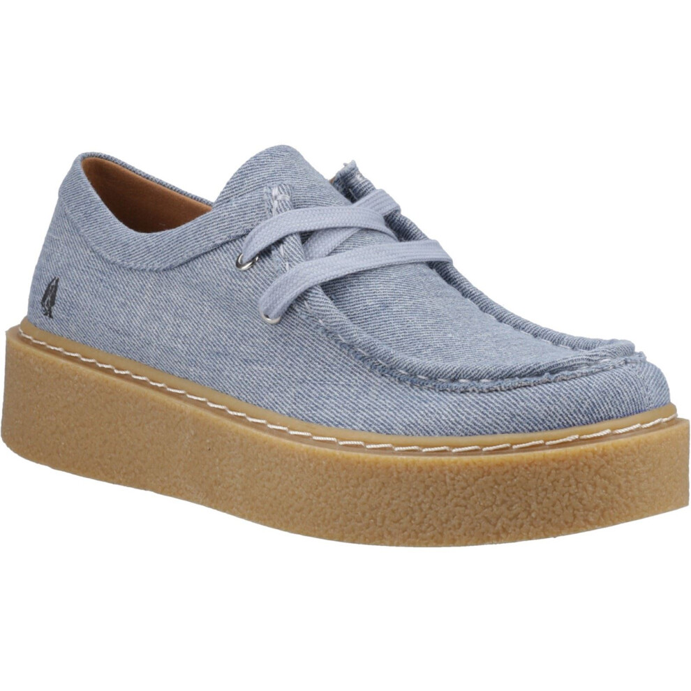(Blue, 4 (Adults')) Hush Puppies Bridie Textile Textile Women's Denim Moccasins Shoes