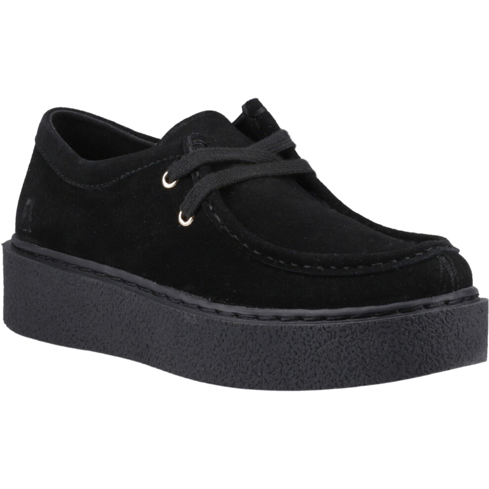 (Black, 7 (Adults')) Hush Puppies Bridie Suede Leather Women's Black Moccasins Shoes