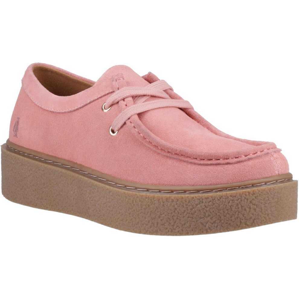 (Pink, 5 (Adults')) Hush Puppies Bridie Suede Leather Women's Pink Moccasins Shoes