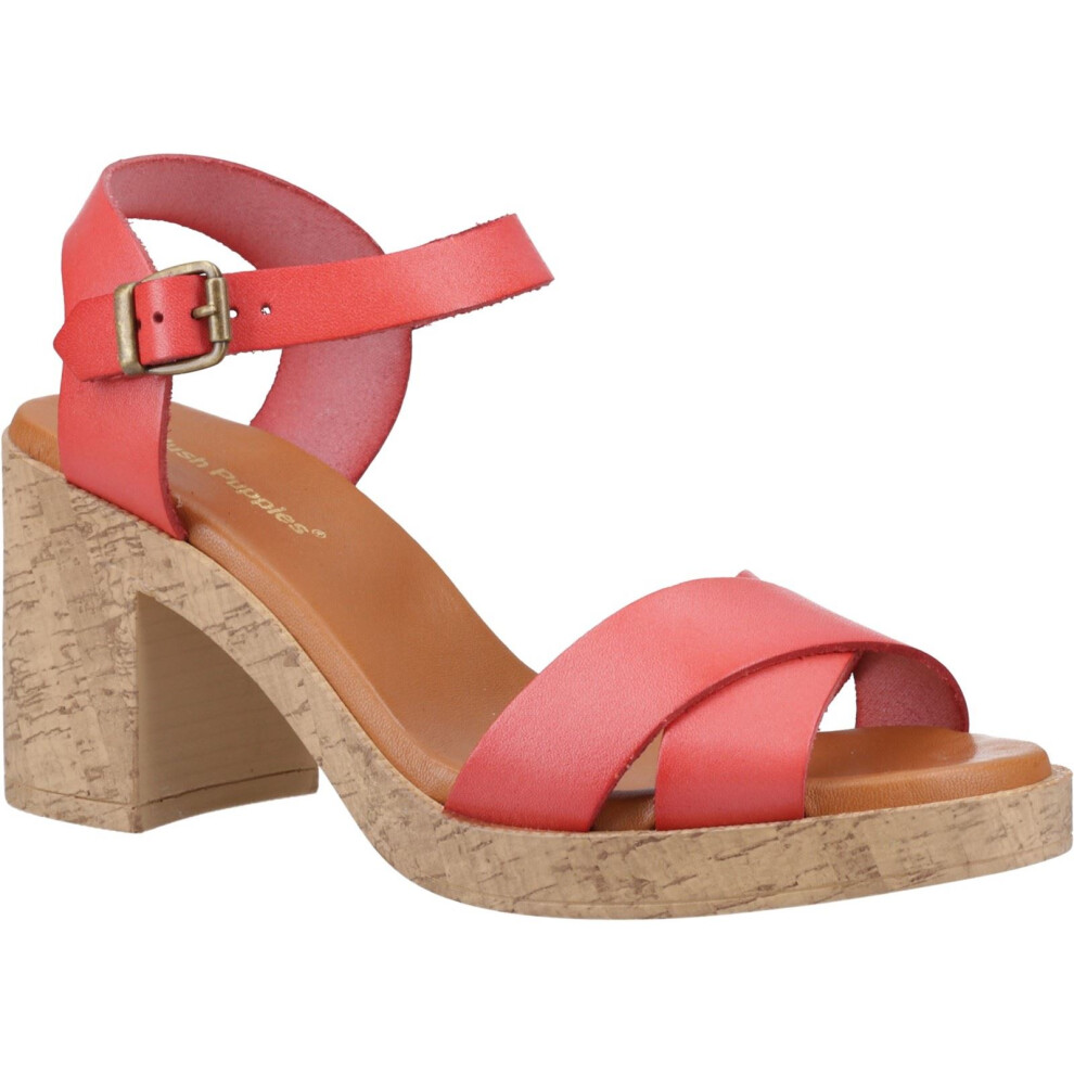 Hush Puppies (Red, 6 (Adults')) Georgia Cork Leather Women's Coral Sandals