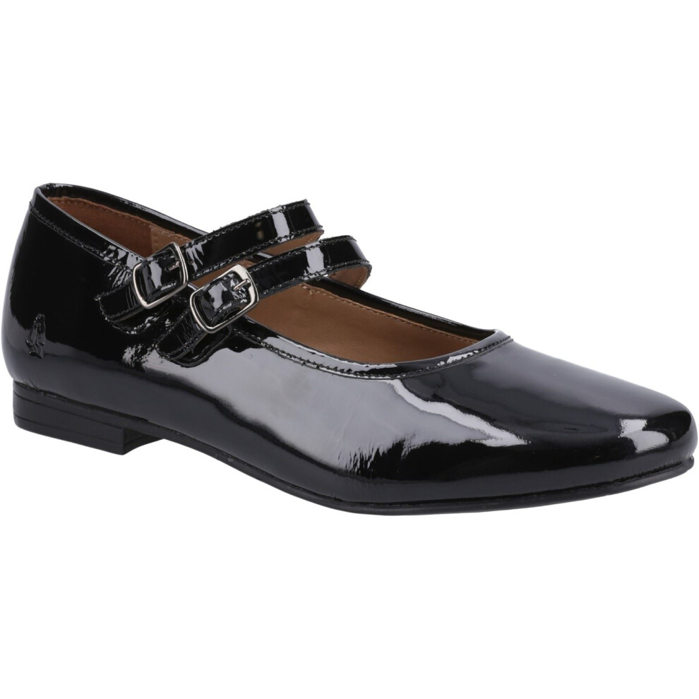 (Black, 6 (Adults')) Hush Puppies Nancy Mary Jane Leather Women's Black Flats