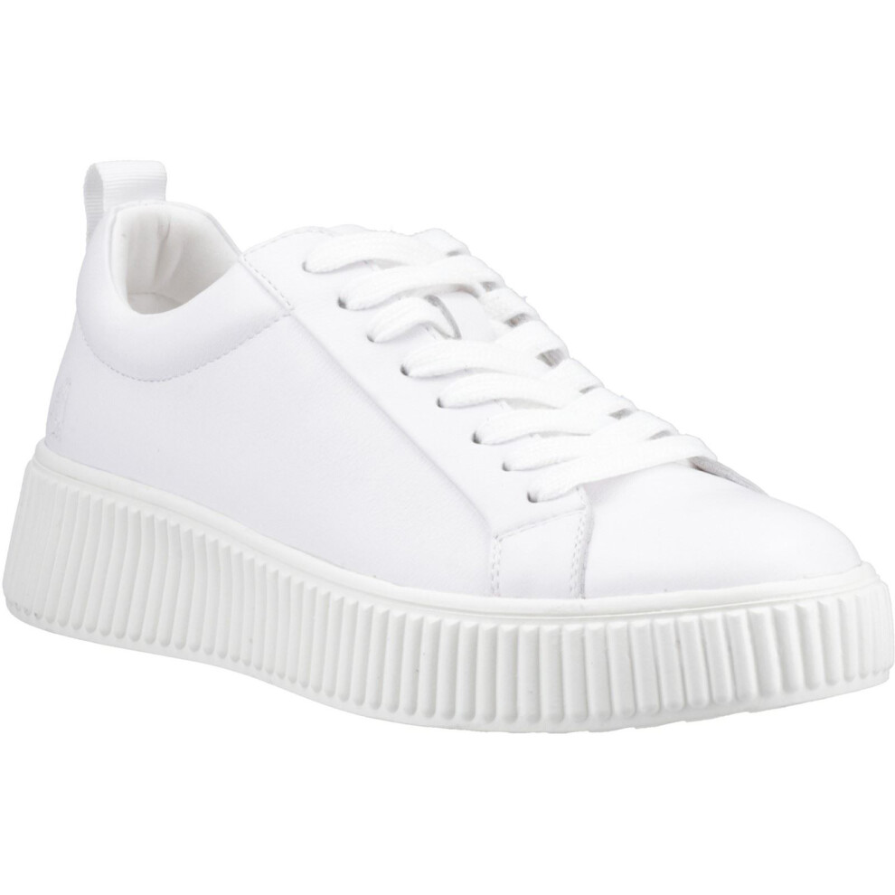 (White, 6 (Adults')) Hush Puppies Harlow Leather Women's White Trainers