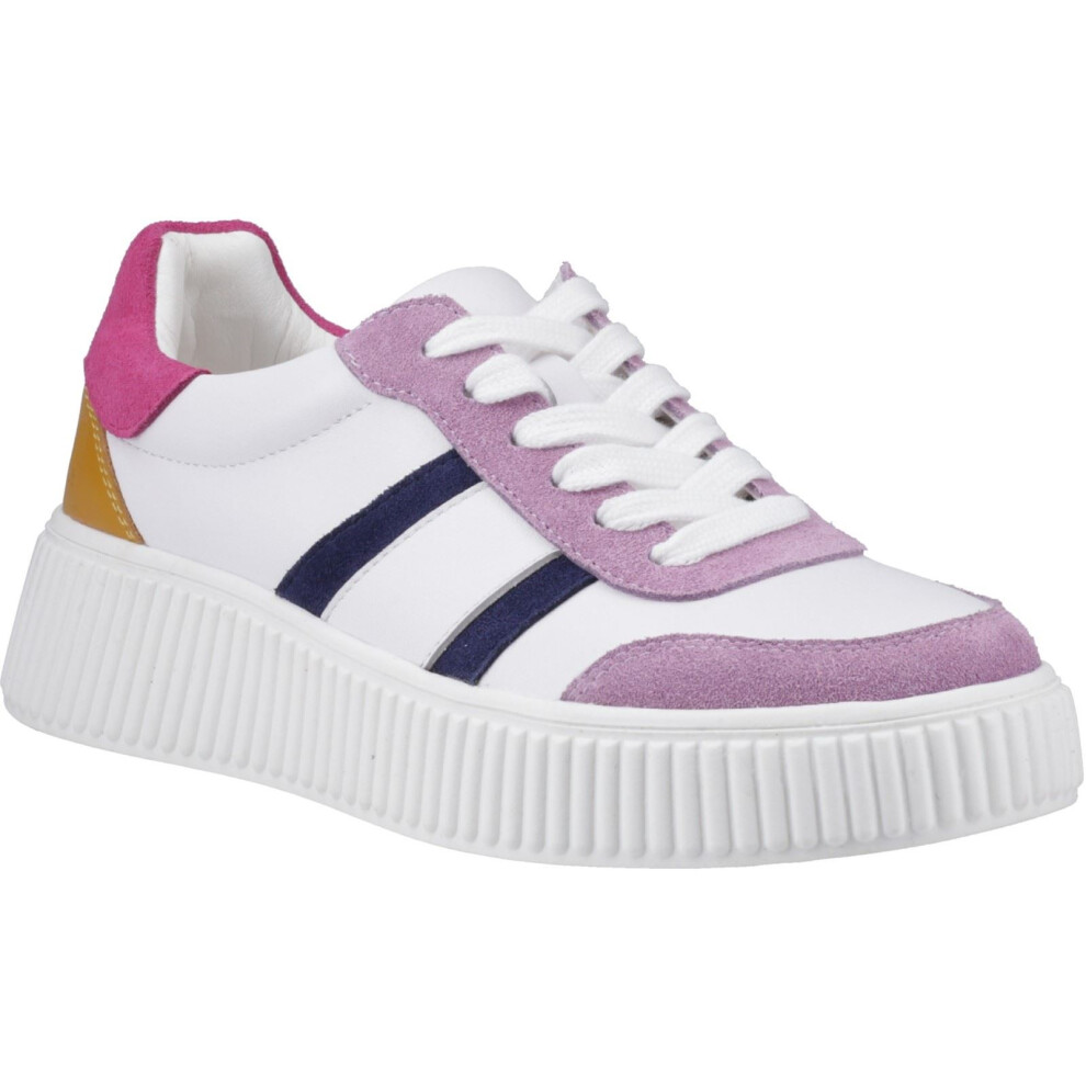 (White, 8 (Adults')) Hush Puppies Holly Suede Women's Multicoloured Trainers