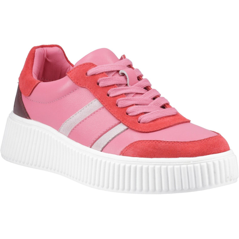(Pink, 7 (Adults')) Hush Puppies Holly Suede Women's Fuchsia Trainers
