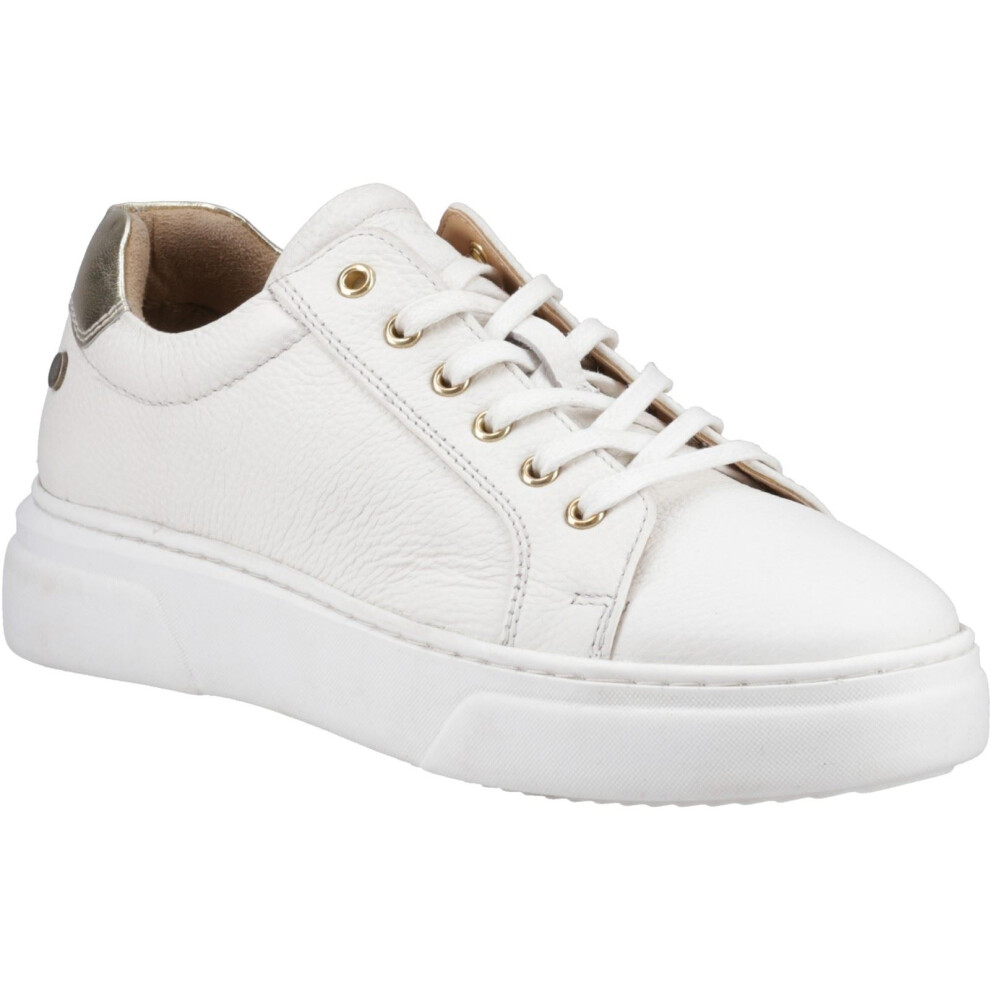 (White, 4 (Adults')) Hush Puppies Kathryn Leather Women's White Trainers