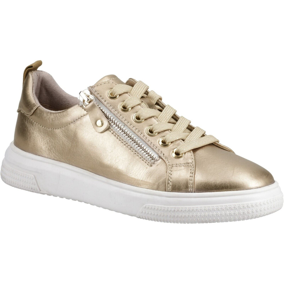 Hush Puppies Women's Gold (, (Adults')) Martha Leather Trainers Size 6
