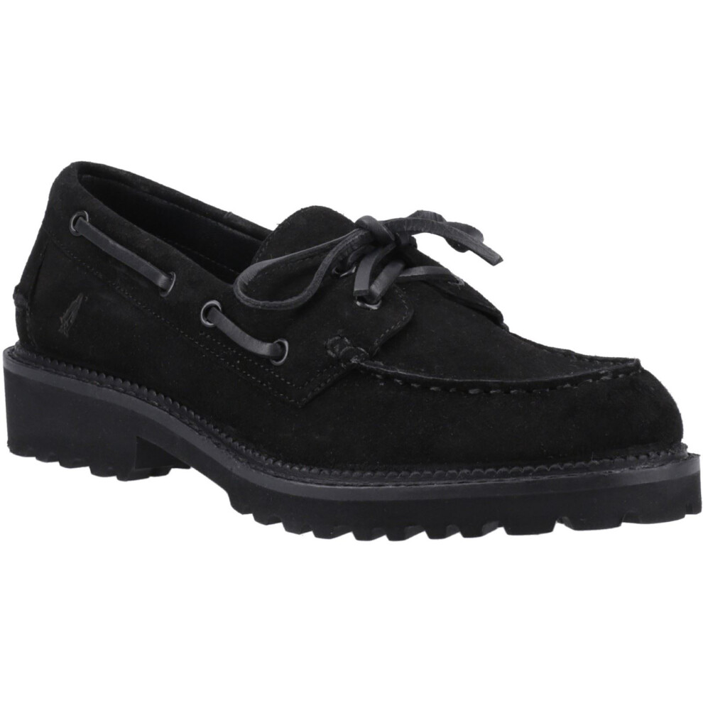(Black, 4 (Adults')) Hush Puppies Geri Suede Women's Black Loafers