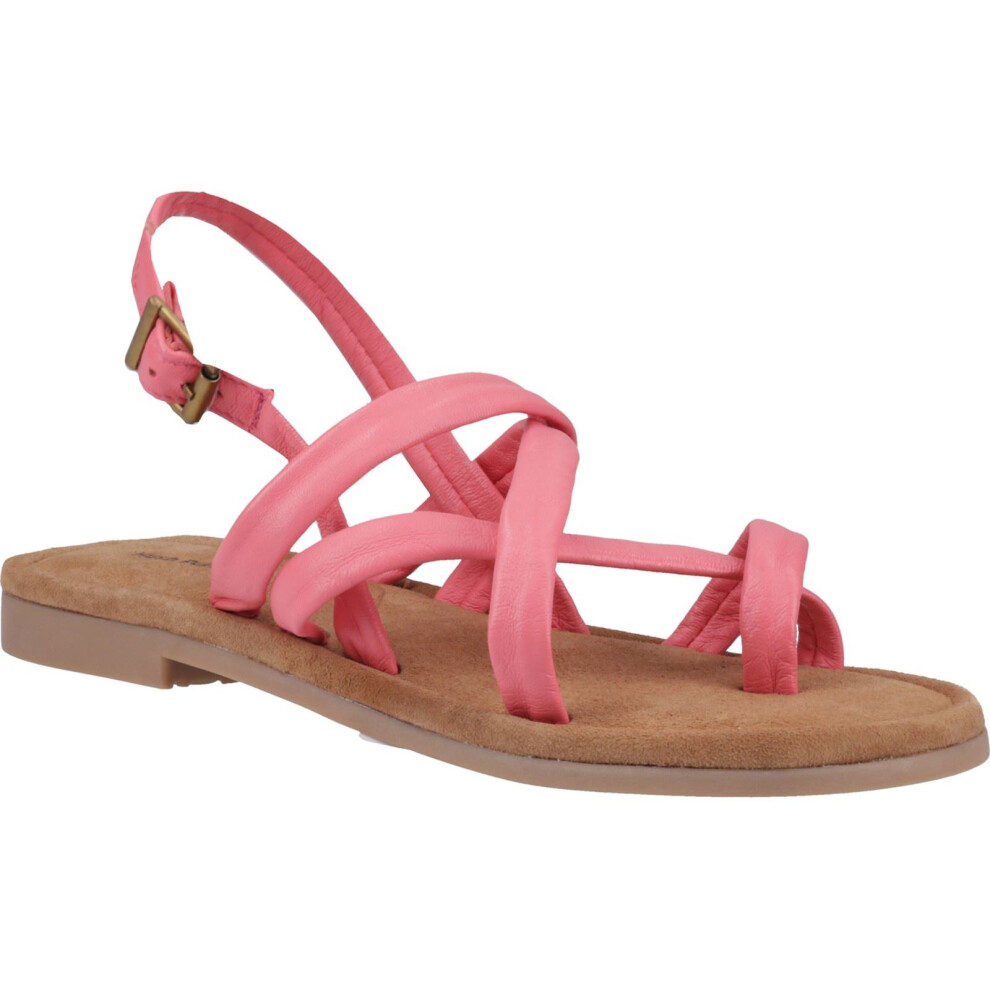 (Red, 5 (Adults')) Hush Puppies Hope Leather Women's Coral Sandals