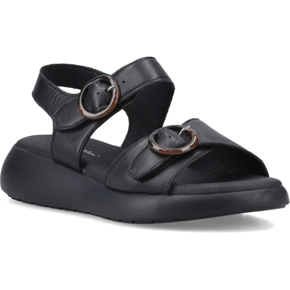 Hush Puppies (Black, 6 (Adults')) Alison Leather Women's Black Sandals