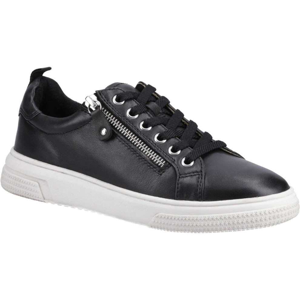 Hush Puppies Women's Black (, (Adults')) Martha Leather Trainers Size 5