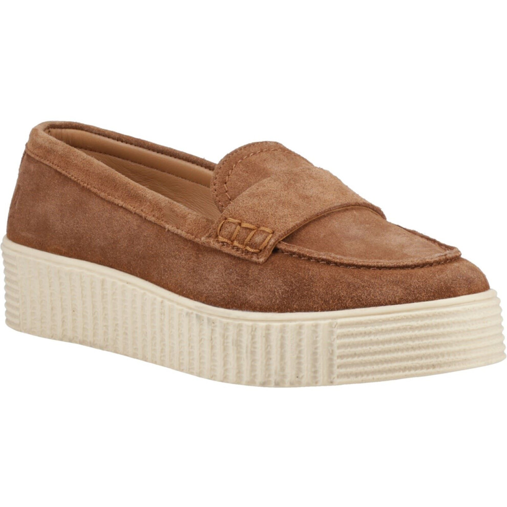 (Brown, 3 (Adults')) Hush Puppies Tamara Suede Women's Tan Loafers