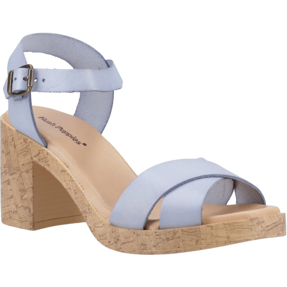 Hush Puppies (Blue, 6 (Adults')) Georgia Cork Leather Women's Blue Sandals