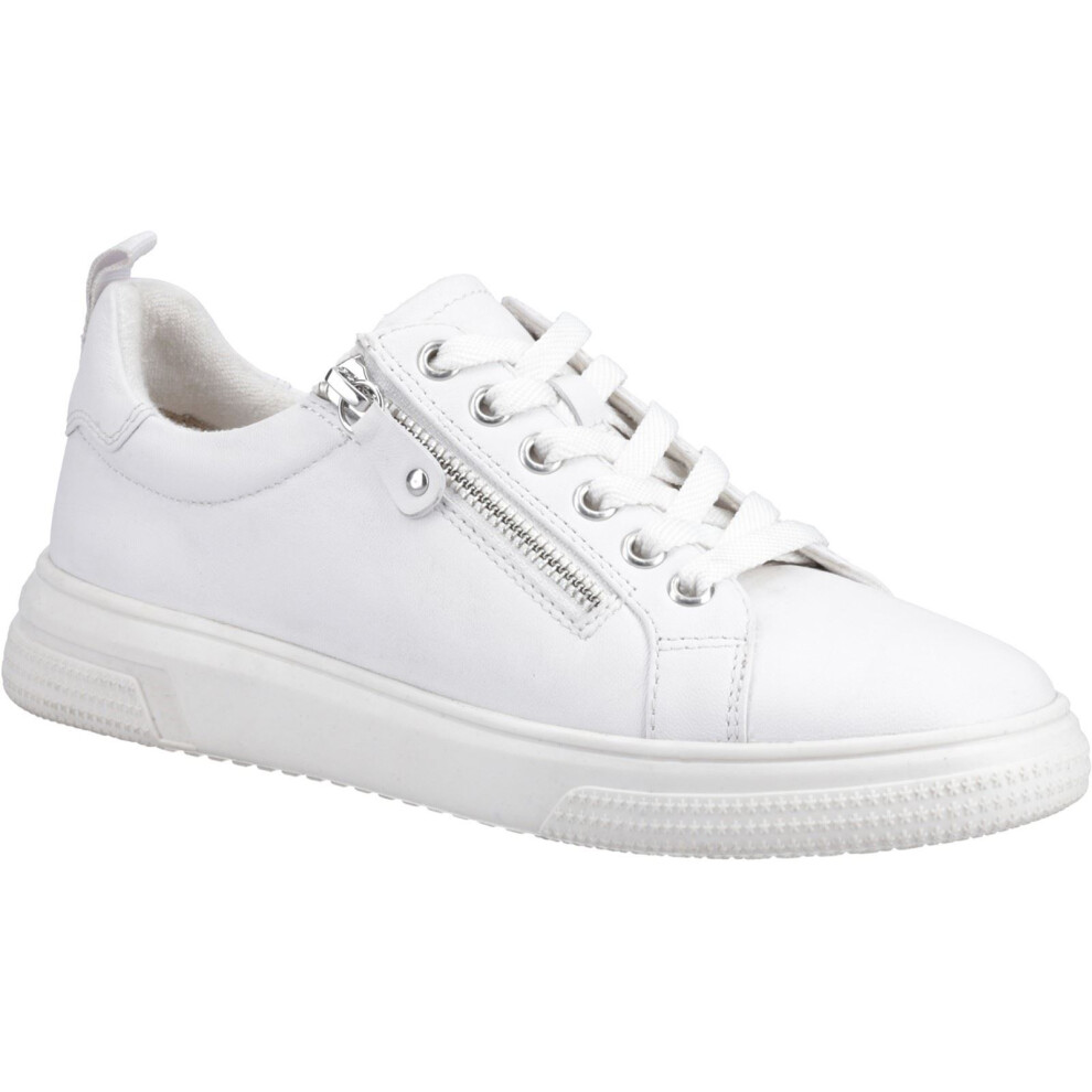 Hush Puppies Women's White (, (Adults')) Martha Leather Trainers Size 5