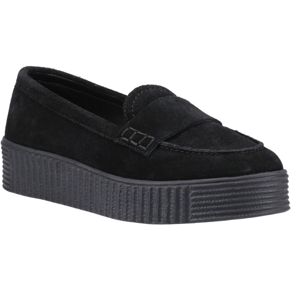 (Black, 3 (Adults')) Hush Puppies Tamara Suede Women's Black Loafers