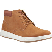 (Brown, 8 (Adults')) Hush Puppies Bronko Chukka Leather Men's Tan Boots