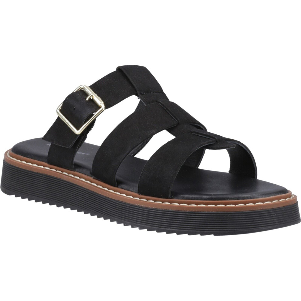 Hush Puppies (Black, 8 (Adults')) Celeste Slide Leather Women's Black Sandals