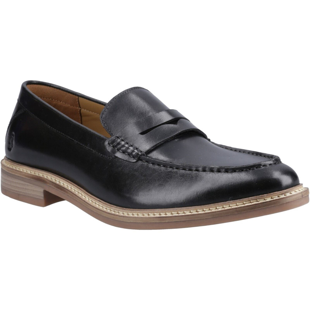 (Black, 7 (Adults')) Hush Puppies Benedict Leather Men's Black Loafers