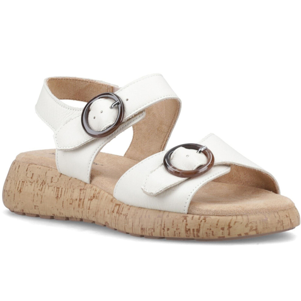 (Cream, 6 (Adults')) Hush Puppies Alison Leather Women's Cream Sandals