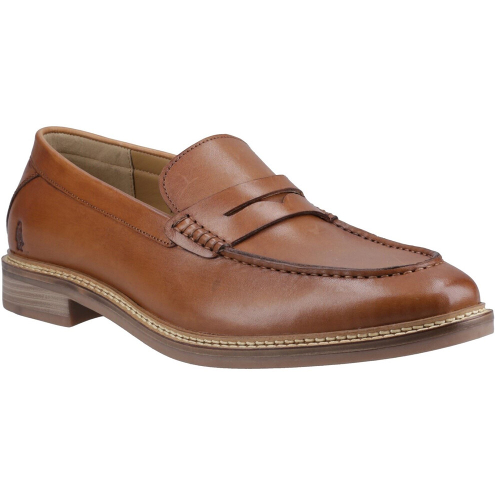 (Brown, 6 (Adults')) Hush Puppies Benedict Leather Men's Tan Loafers