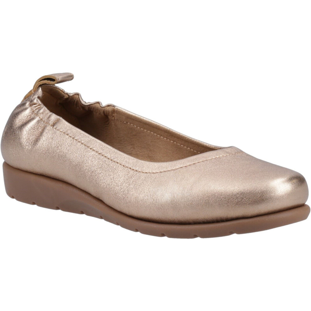 Hush Puppies (Gold, 8 (Adults')) Skylar Leather Women's Gold Flats