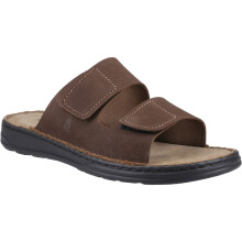 (Brown, 11 (Adults')) Hush Puppies Eugene Leather Men's Brown Sandals