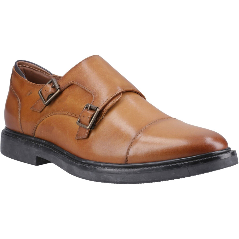 Hush Puppies (Brown, 9 (Adults')) Kane Leather Men's Tan Double Monk Shoes