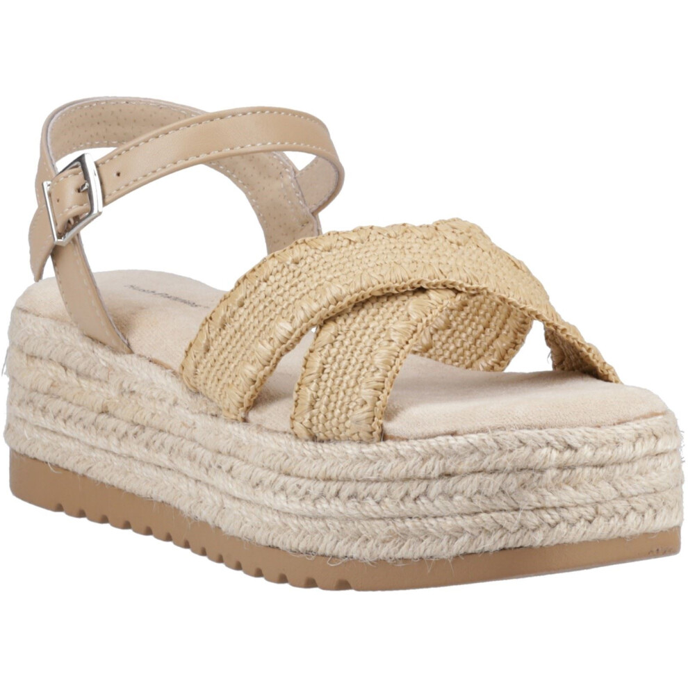 (Brown, 5 (Adults')) Hush Puppies Jemma Espadrille Polyurethane Women's Tan Sandals