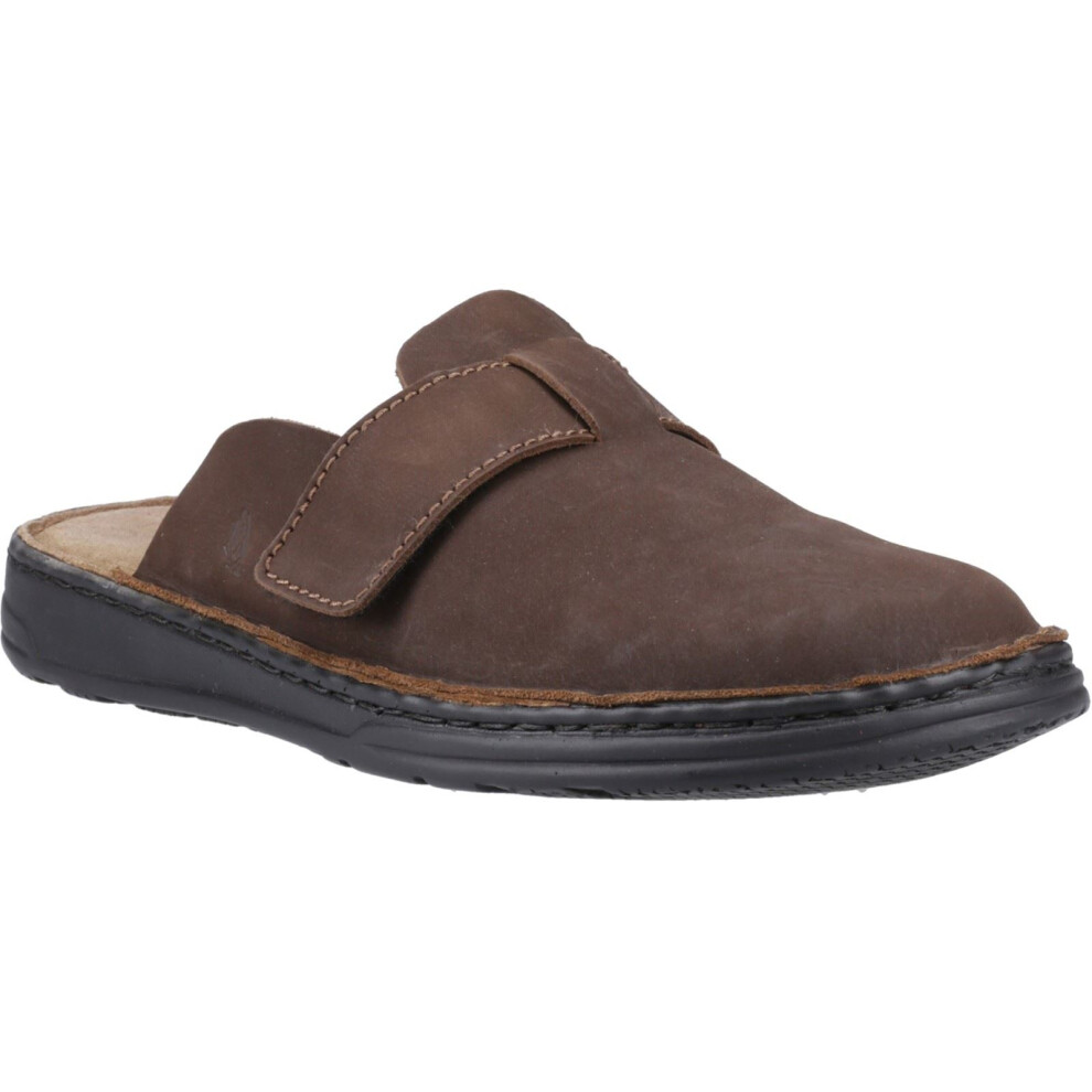 (Brown, 10 (Adults')) Hush Puppies Edward Leather Men's Brown Mules
