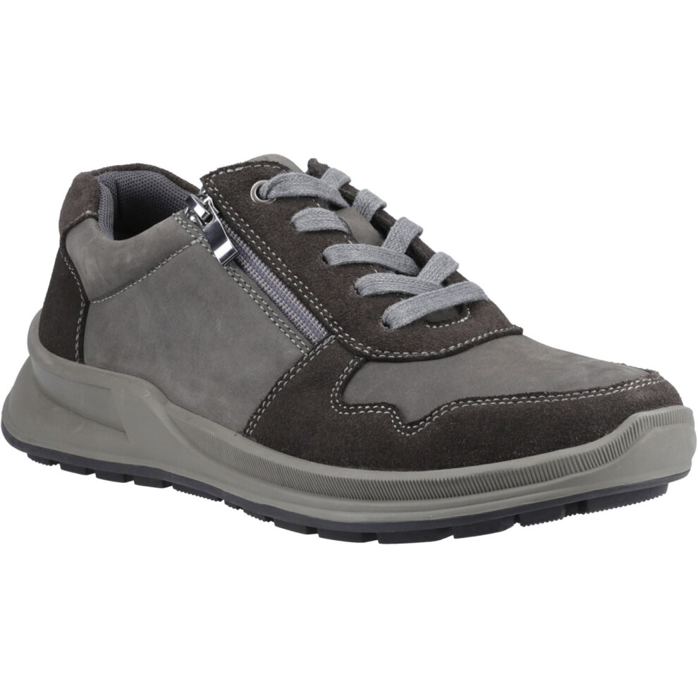 (Grey, 6 (Adults')) Hush Puppies Alexander Leather Men's Grey Lace-Up Shoes