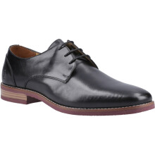 (Black, 8 (Adults')) Hush Puppies Mike Leather Men's Black Lace-Up Shoes