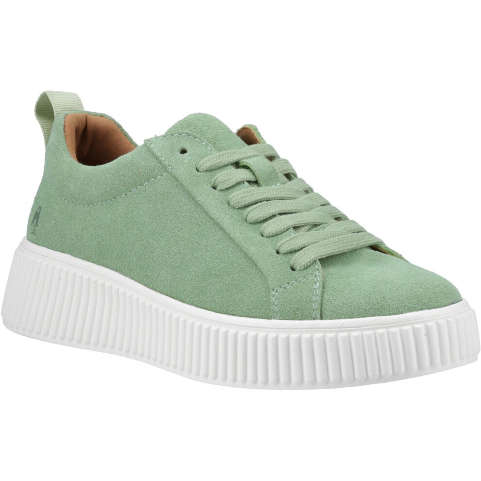 (Green, 4 (Adults')) Hush Puppies Harlow Suede Suede Women's Green Trainers