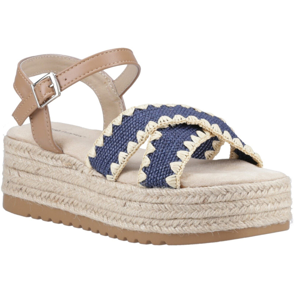 Hush Puppies Women's Navy Jemma Espadrille Polyurethane Sandals - Size 5 - Image 4