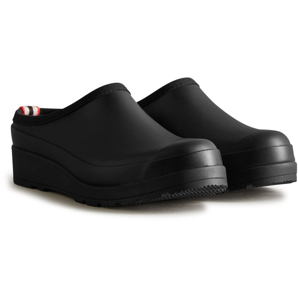 (Black, 4 (Adults')) Hunter Play Clog Rubber Women's Black Garden Shoes