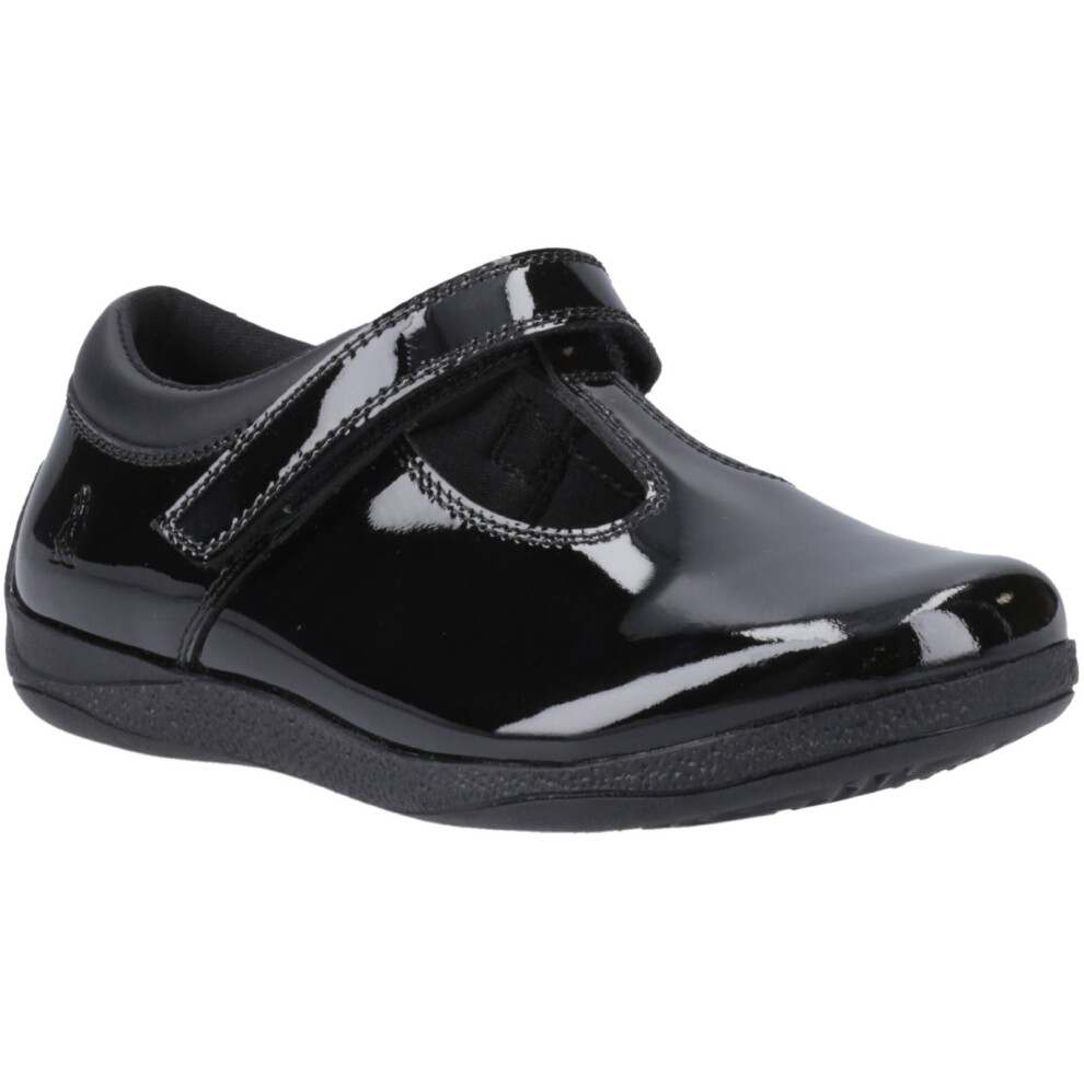Hush Puppies (Black, 6 (Adults')) Caitlin T-Bar Leather Girls's Black Shoes