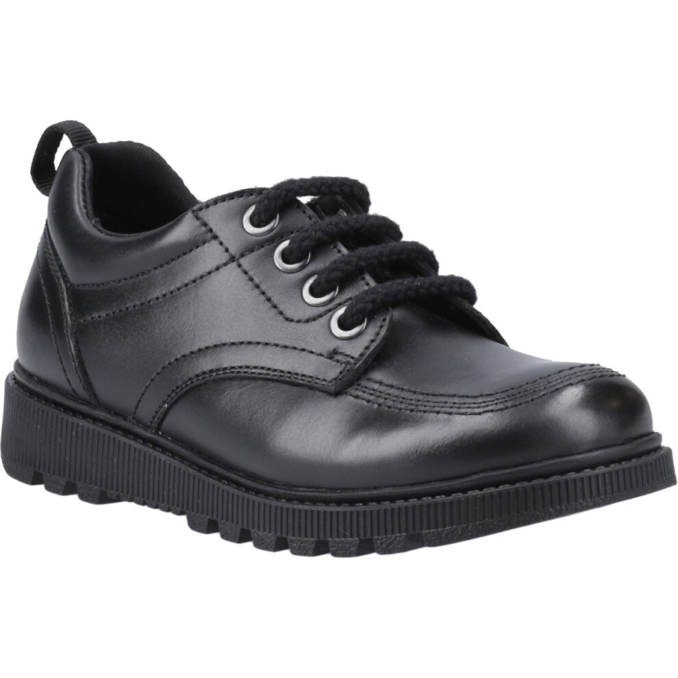 Hush Puppies (Black, 3 (Adults')) Keeley Leather Girls's Black Lace-Up Shoes
