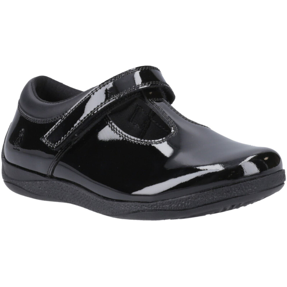 Hush Puppies (Black, 10.5 (Adults')) Caitlin T-Bar Leather Girls's Black Shoes