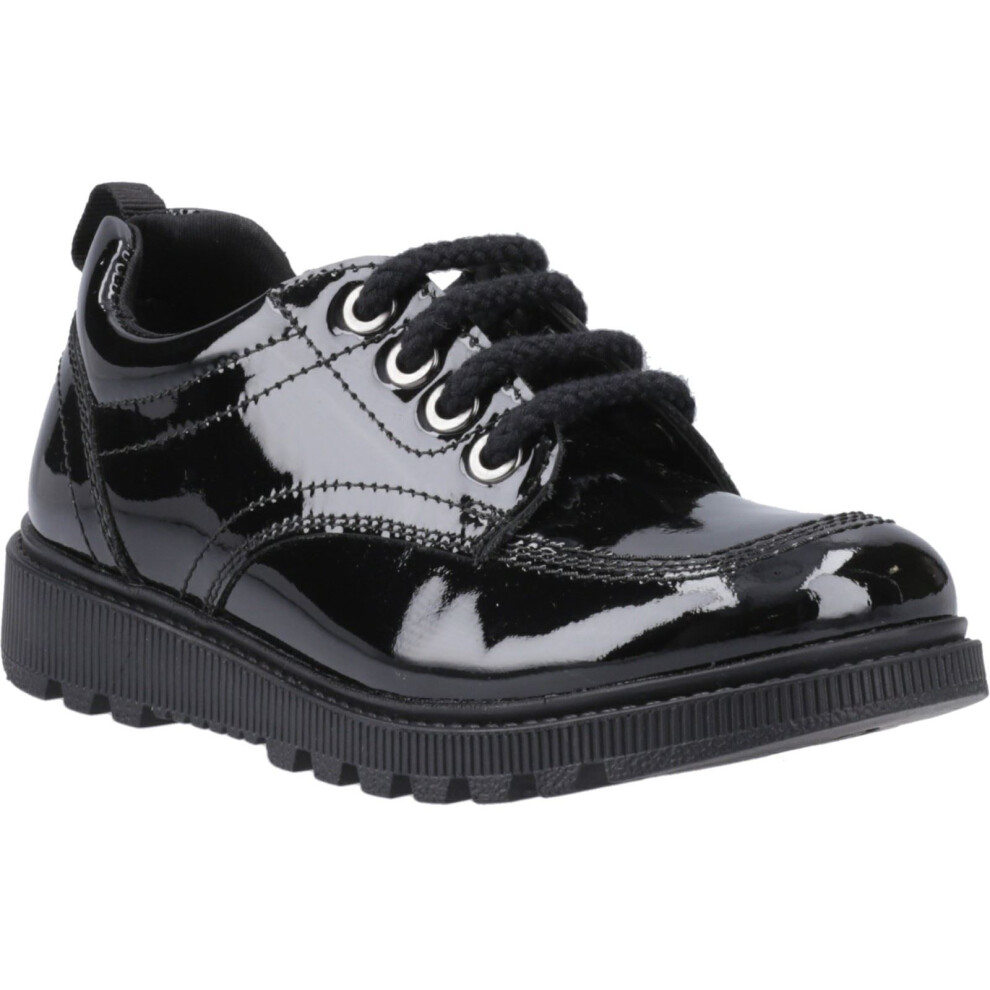 Hush Puppies (Black, 11 (Adults')) Keeley Leather Girls's Black Lace-Up Shoes