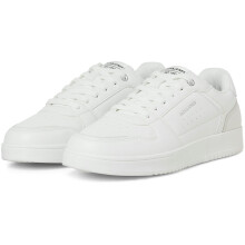 (White, 12 (Adults')) Jack & Jones Ealing Polyurethane Men's White Silver Trainers