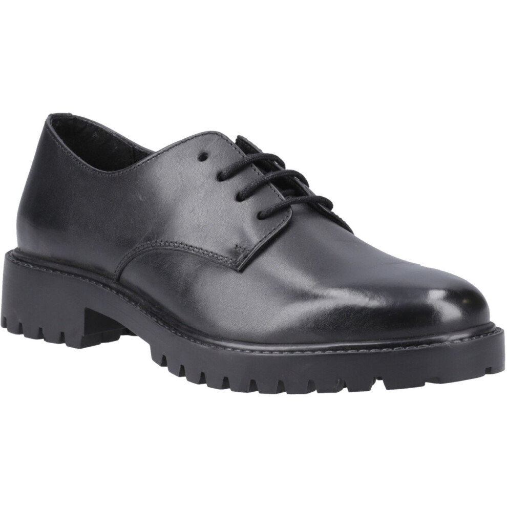 (Black, 3 (Adults')) Hush Puppies Aubrey Lace Up Snr Leather Girls's Black Derby Shoes