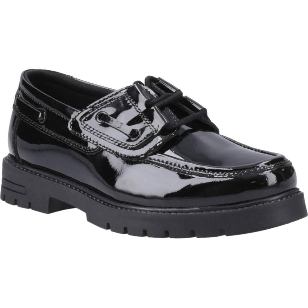 Hush Puppies (Black, 2 (Adults')) Lucy Leather Girls's Black Boat Shoes