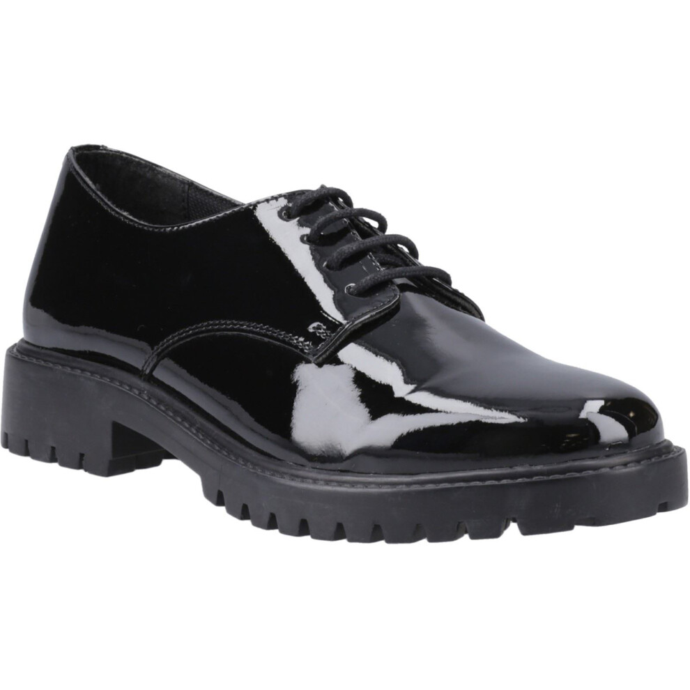 Hush Puppies (Black, 7 (Adults')) Aubrey Leather Girls's Black Derby Shoes