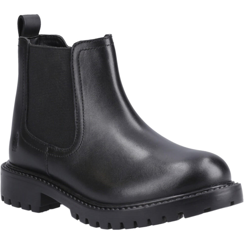 Hush Puppies (Black, 10 (Adults')) Ariella Chelsea Leather Girls's Black Boots